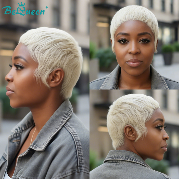 Bequeen 613 Platinum Super Short Cut Pixie Wig