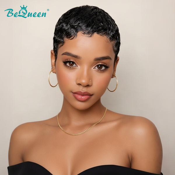 Bequeen 1B Special Made Pixie Cut Wig