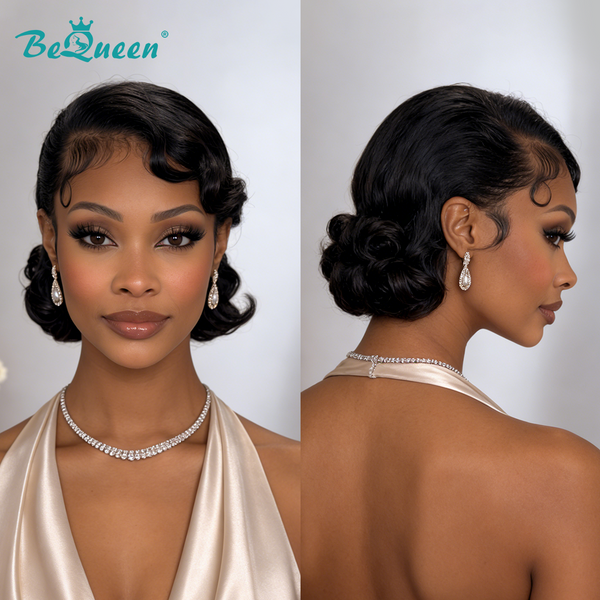 Bequeen Cute 1B Fashion Short Cut Frontal Lace Bob Wig