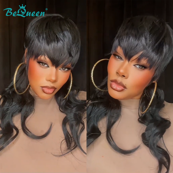 Bequeen Fashion Wave Long Mullet Wig With Bangs