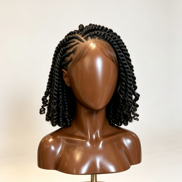 Bequeen Layer Black Full Lace Braid Wig