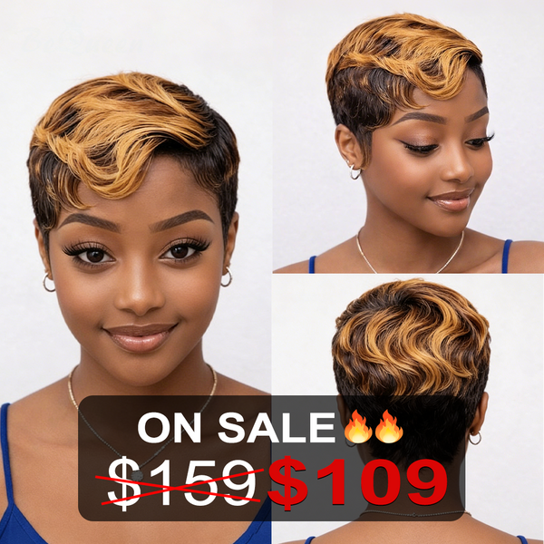 Bequeen Yellow Pixie Cut Wig Special Style(Limited Time Sales)