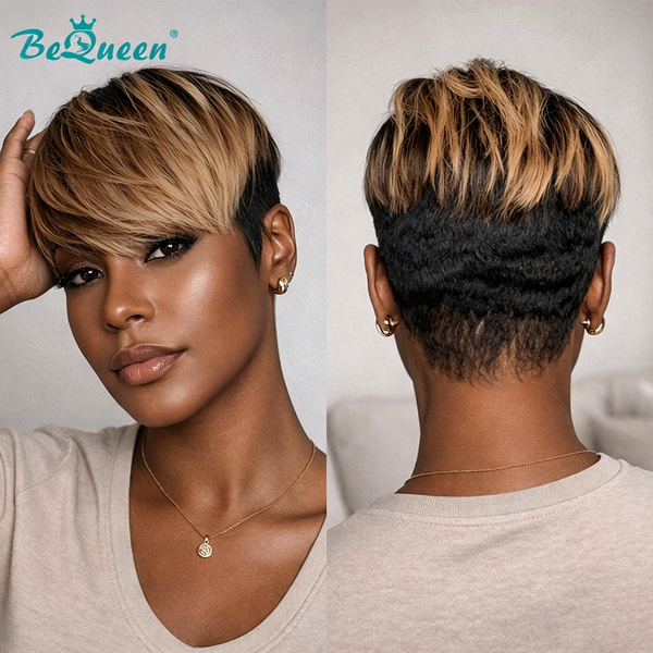 Bequeen Two Color Short Machine Made Topper