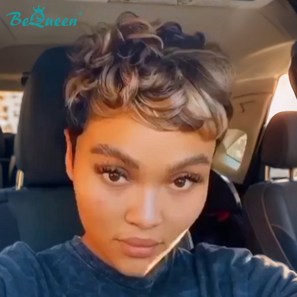 Bequeen Pixie Wave Cut Machine Made Wig (USA)