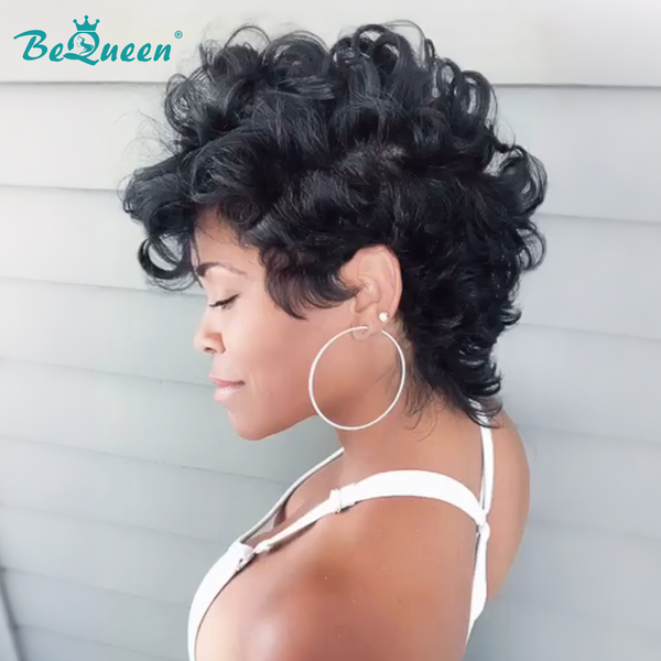 Bequeen Black Fluffy Elegance Mullet Wig