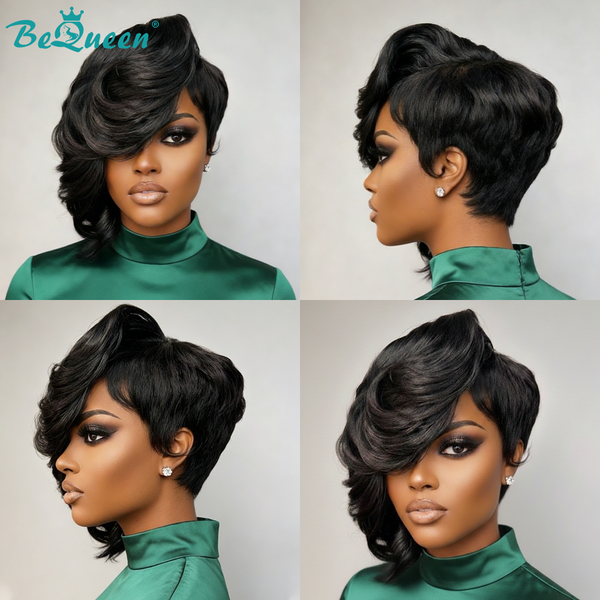 Bequeen Side Part Long Pixie Cut Sexy Lace Wig