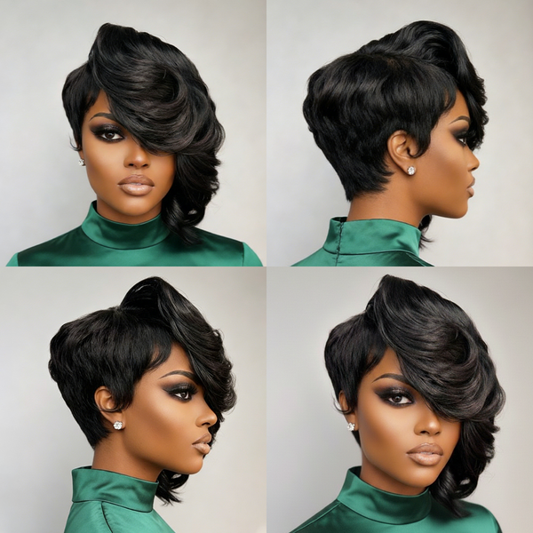 Bequeen Side Part Long Pixie Cut Sexy Lace Wig