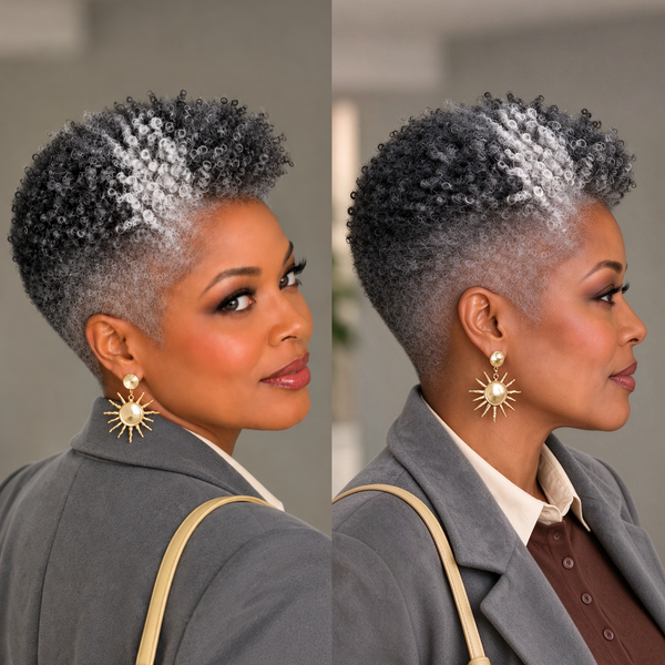 Bequeen Highlight Grey Afro Style Machine Made 100% Human Hair