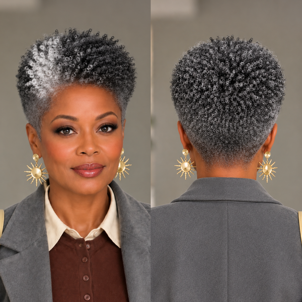 Bequeen Highlight Grey Afro Style Machine Made 100% Human Hair
