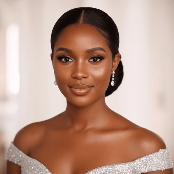 overseas PIXIE WIGS BeQueen Black Gentle Full Lace Simple Style Updo Wedding Wig-1