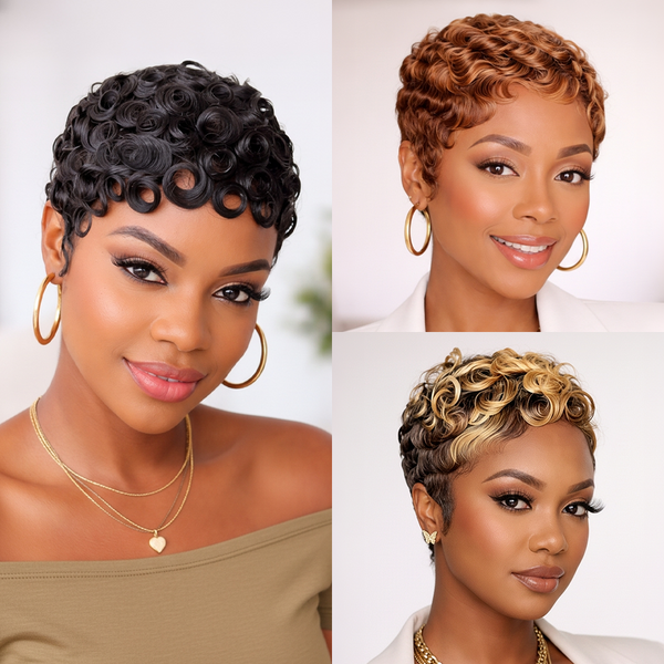 Bequeen Finger Wave Machine Made Wig