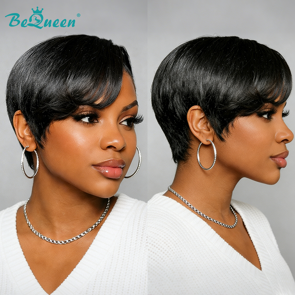 Bequeen 13X4 Lace Pixie Wig Side Part Style