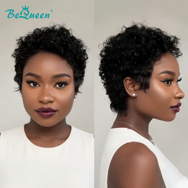 BeQueen 1B Glueless Pixie Wig