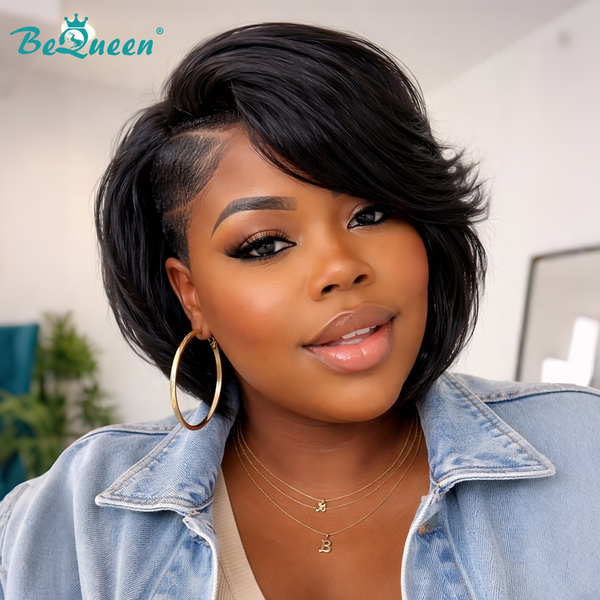 Bequeen Sexy Wave Side Part Machine Made 1B Topper