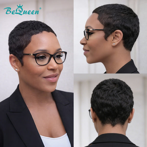 Bequeen 1B Airy Lightweight Short Cut Pixie Wig