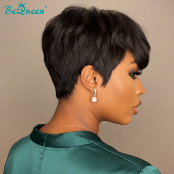 Bequeen Natural Style Black Short Cut Pixie Wig
