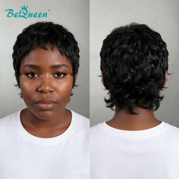 Bequeen Black Small Head Short Cut Pixie Wig