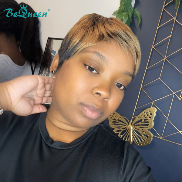Bequeen 1B Mixed Gold Special Made Pixie Wig