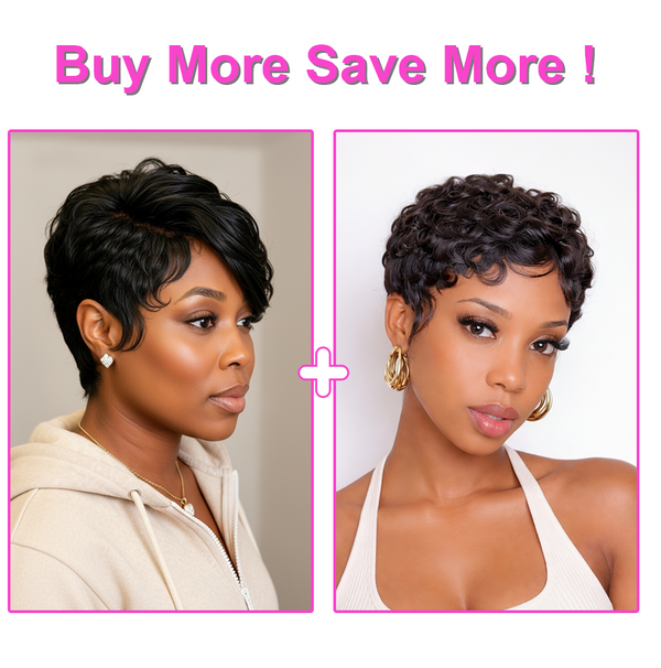 Bequeen Side Part Fasion Pixie Cut Sexy Wave Lace Wig