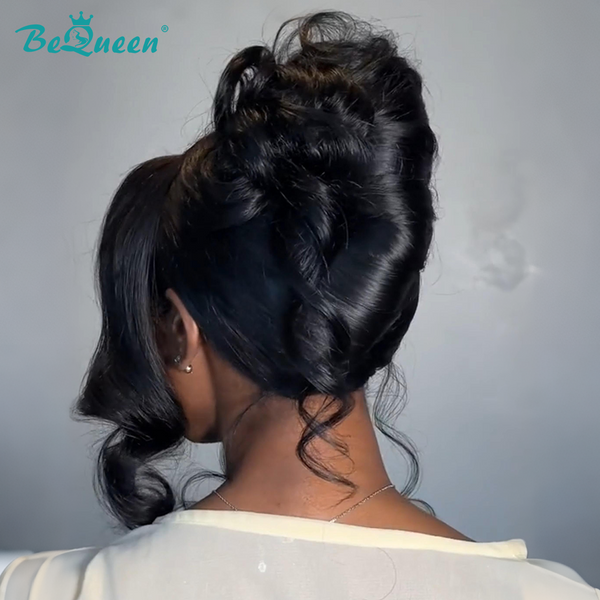 BeQueen 1B Lace Front Braid-Up Wig-2