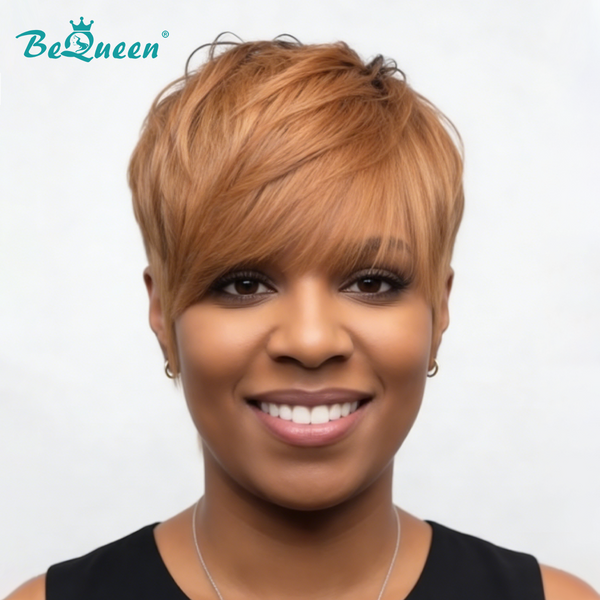 Bequeen Bronze Natrual Style Pixie Short Cut Wig-1