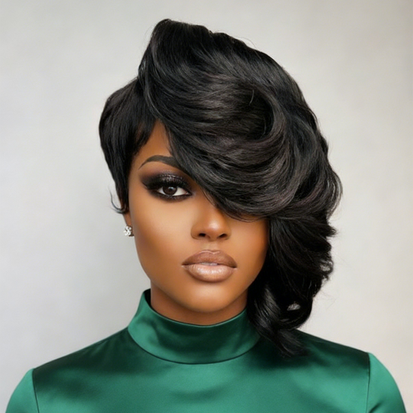Bequeen Side Part Long Pixie Cut Sexy Lace Wig