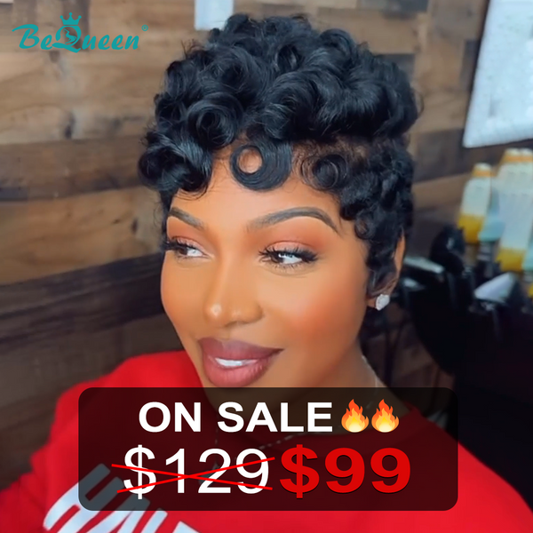 Bequeen Sexy Finger Wave Lace Pixie Cut Wig (USA)