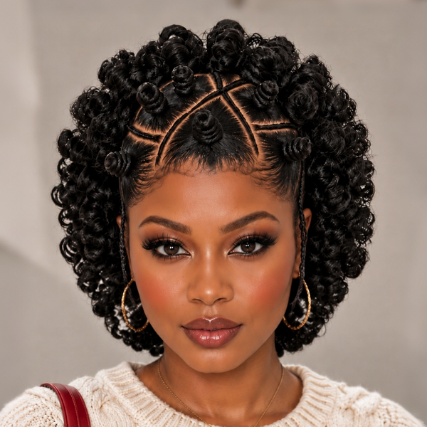 Bequeen Savage Black Curly Kinky Full Lace Braid Wig