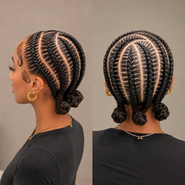 Bequeen Natural Black Full Lace Braid Cute Wig