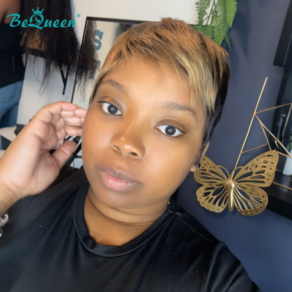 Bequeen 1B Mixed Gold Special Made Pixie Wig