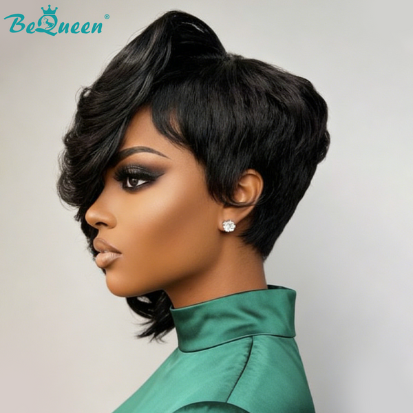 Bequeen Side Part Long Pixie Cut Sexy Lace Wig