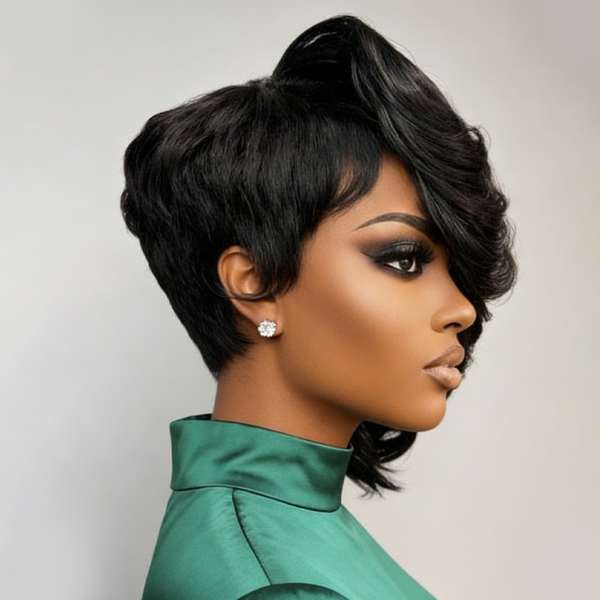 Bequeen Side Part Long Pixie Cut Sexy Lace Wig