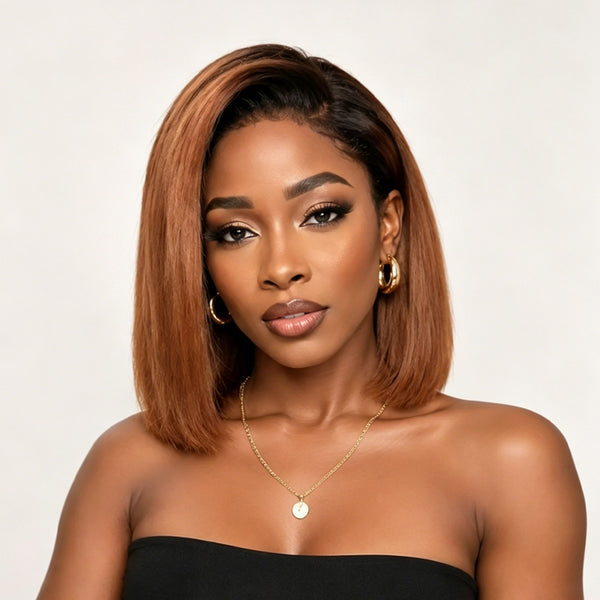 Bequeen 13X4 Lace 1B Root Kinky Glueless Customized Wig