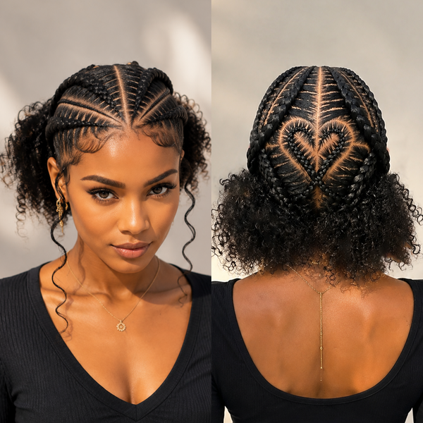Bequeen Chic Black Kinky Style Braided Lace Wig
