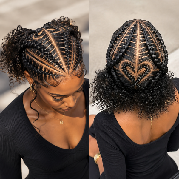Bequeen Chic Black Kinky Style Braided Lace Wig