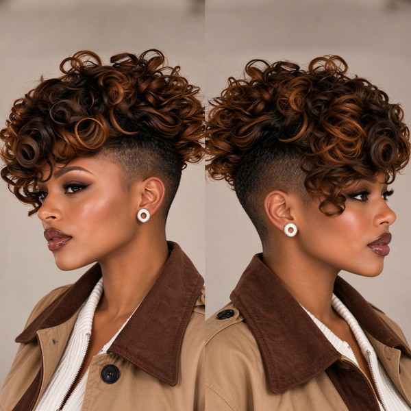 Bequeen Brown Machine Made Deep Wave Topper Unit 100% Human Hair