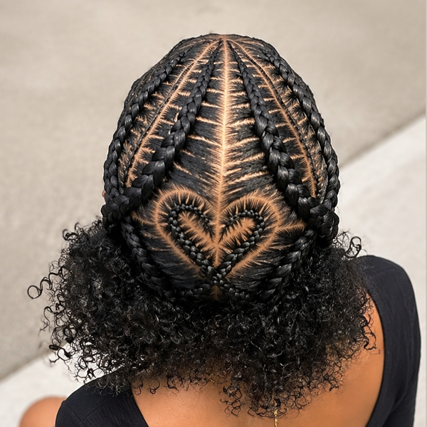 Bequeen Chic Black Kinky Style Braided Lace Wig