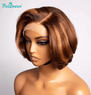 BEQUEEN 4x4 Lace Closure Wig Straight 4MIX27 Bob Wig BeQueenWig