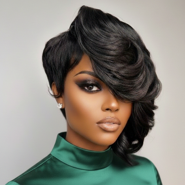 Bequeen Side Part Long Pixie Cut Sexy Lace Wig