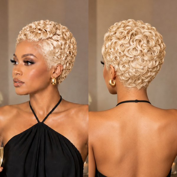 Bequeen 13X4 Lace Side Part Small Finger Wave Style Wig For Black Women