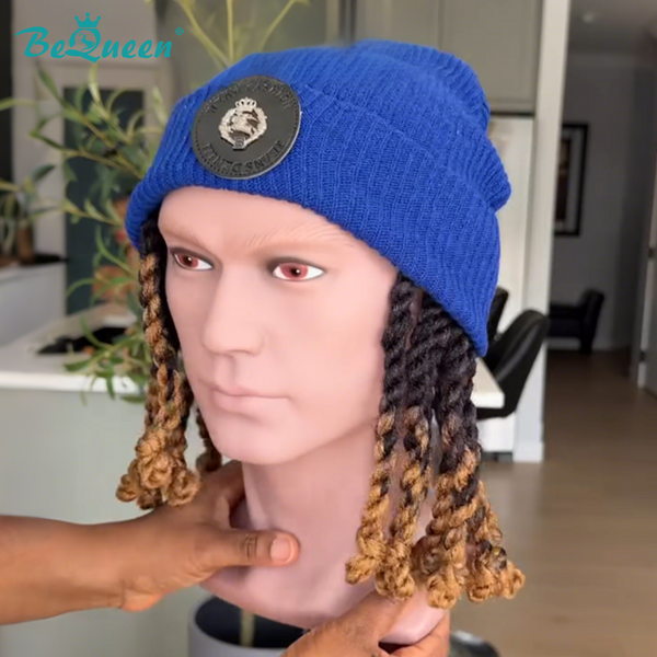 Bequeen 100% Human Hair Braid with Hat Workout Wig