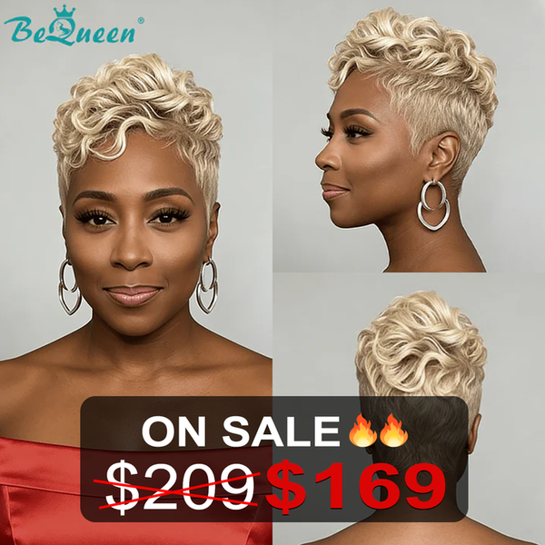 Bequeen 613 Blonde Waves Pixie Full Lace Wig (Limited Time Sales)