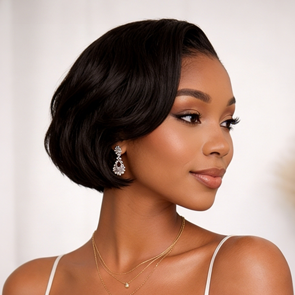 Bequeen Sexy Side Part Short  Bob Glueless Lace Wig