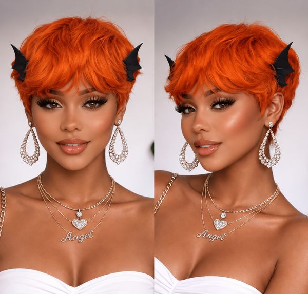 Bequeen Electric Ginger Orange Pixie Cut Wig
