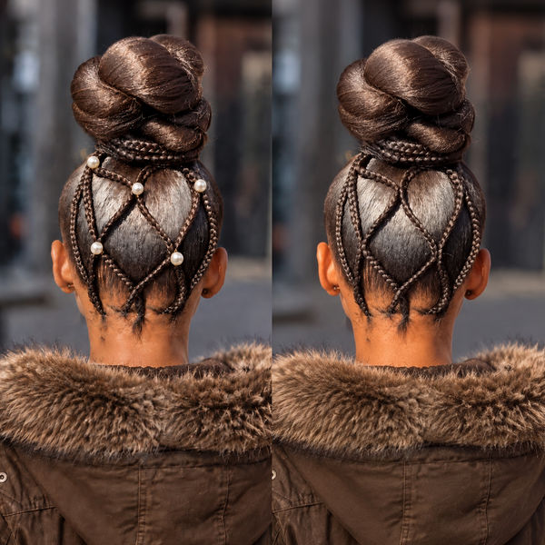 BeQueen Brown #2 Twist Updo Full Lace Braid For Black Women