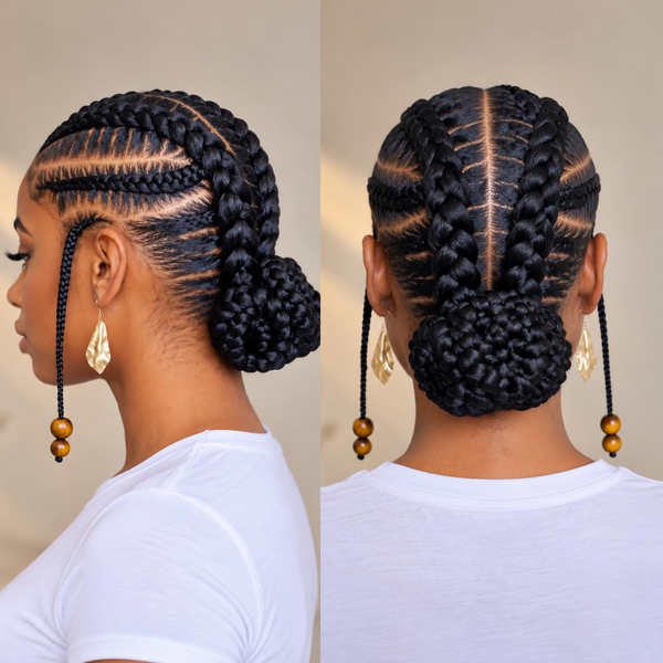 Bequeen Chic Elegant Black Braid Full Lace Wig-2