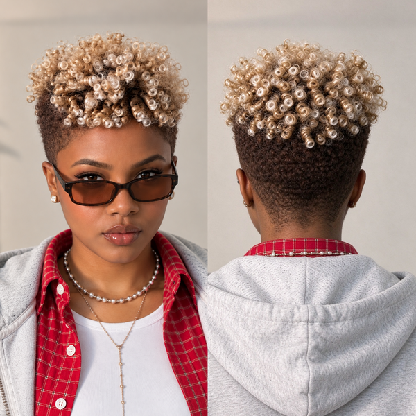 Bequeen Brown  Curly Machine Made Fashion Topper Unit
