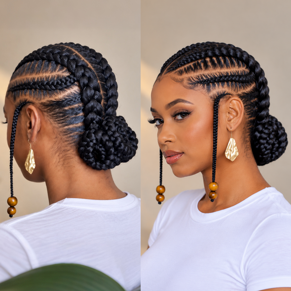 Bequeen Chic Elegant Black Braid Full Lace Wig-2