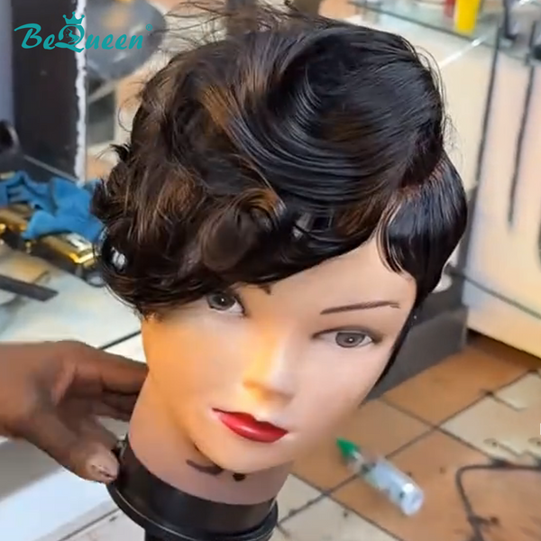 Bequeen Chic 1B Side Part Frontal Lace Wig