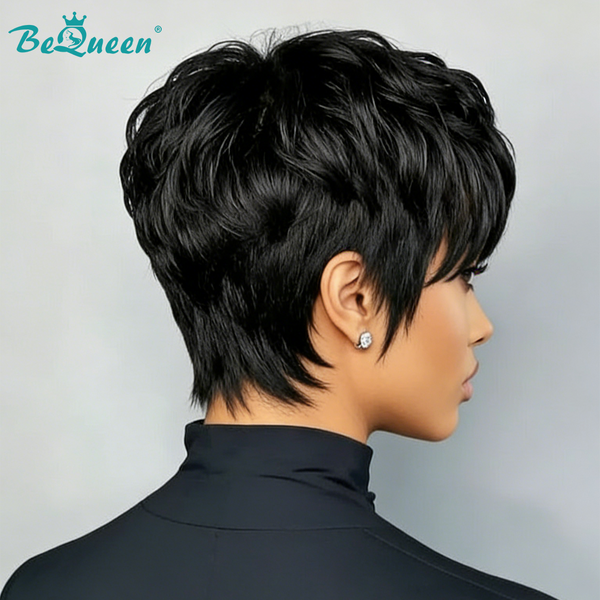 Bequeen 1B Special Style Machine Made Pixie Wig